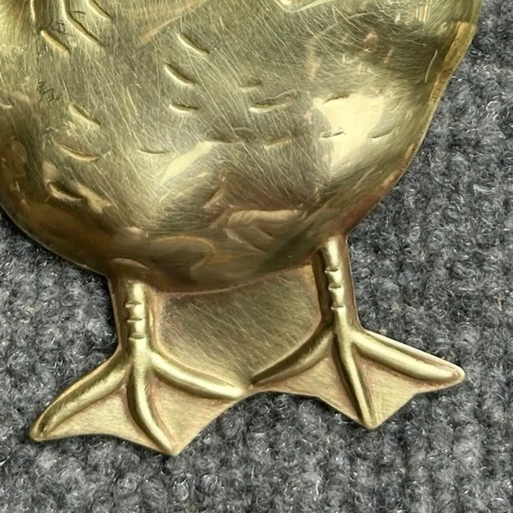 Vintage Dept 56 brass gold goose Christmas ornament made in Hong Kong 5”